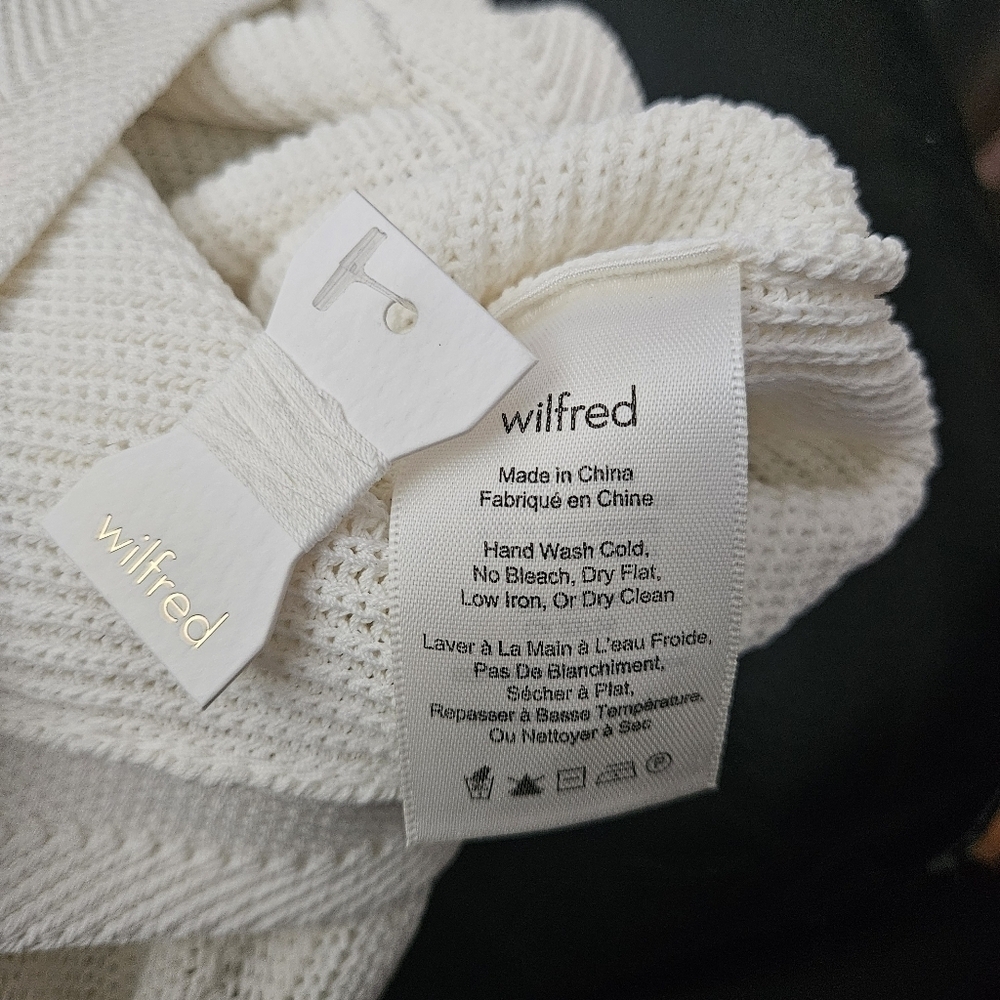 Wilfred Aritzia Palmier  Side Split Knit Sleeveless Tank Top White Sz S Nwt - Picture 6 of 7